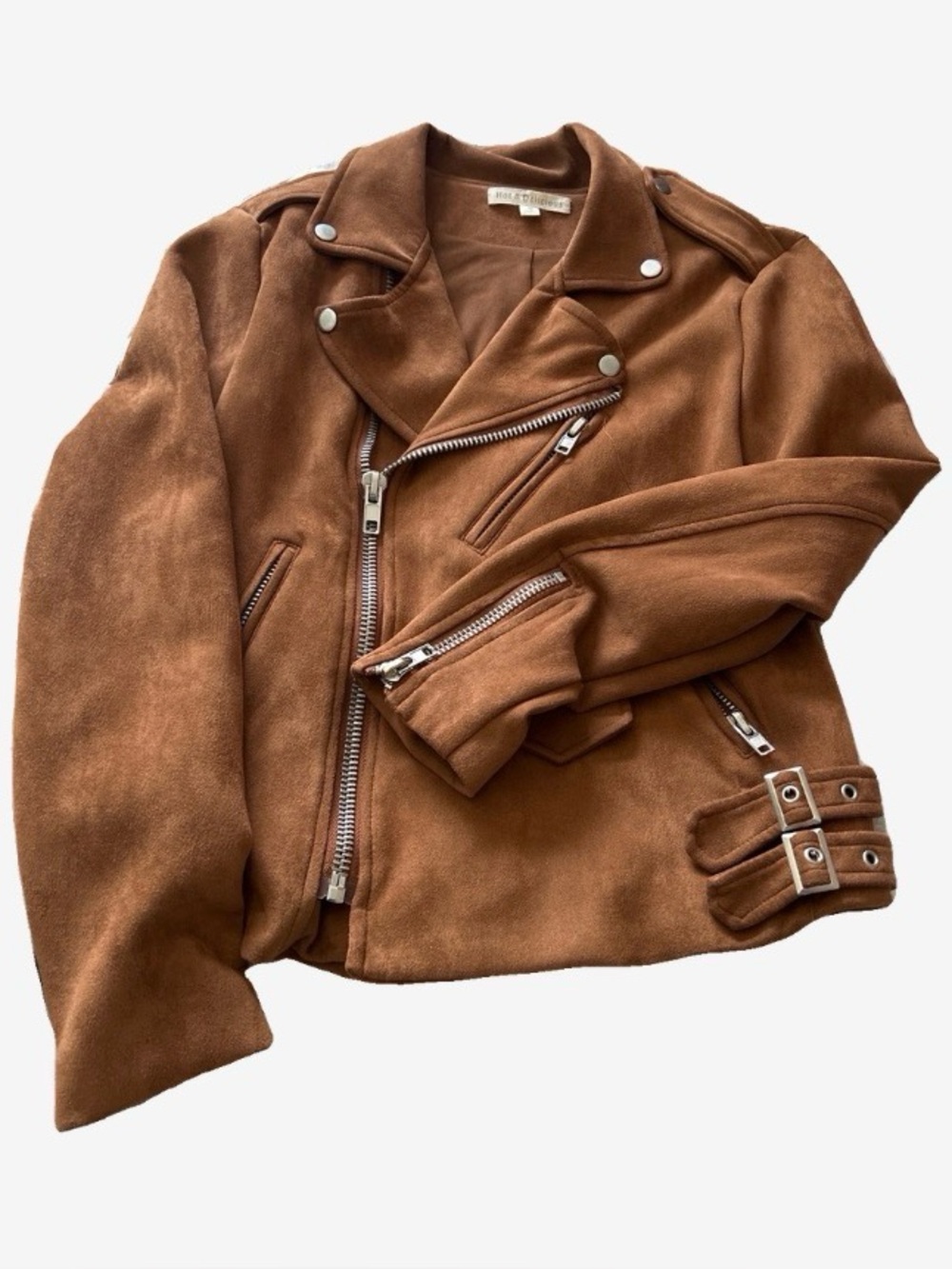 Blank Label Suede Moto Jacket - Brown